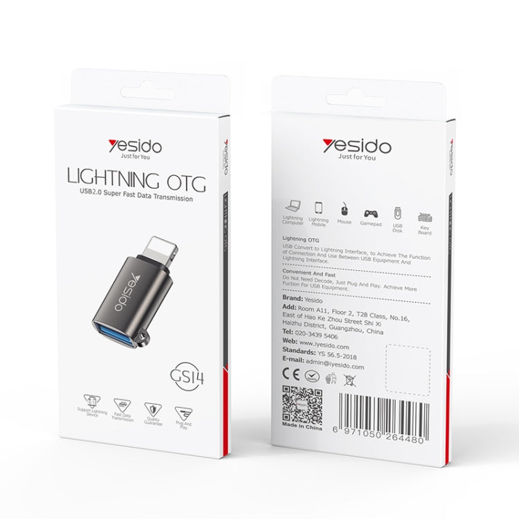 Yesido GS14 8 Pin to USB 3.0 OTG Adapter(Black) by Yesido
