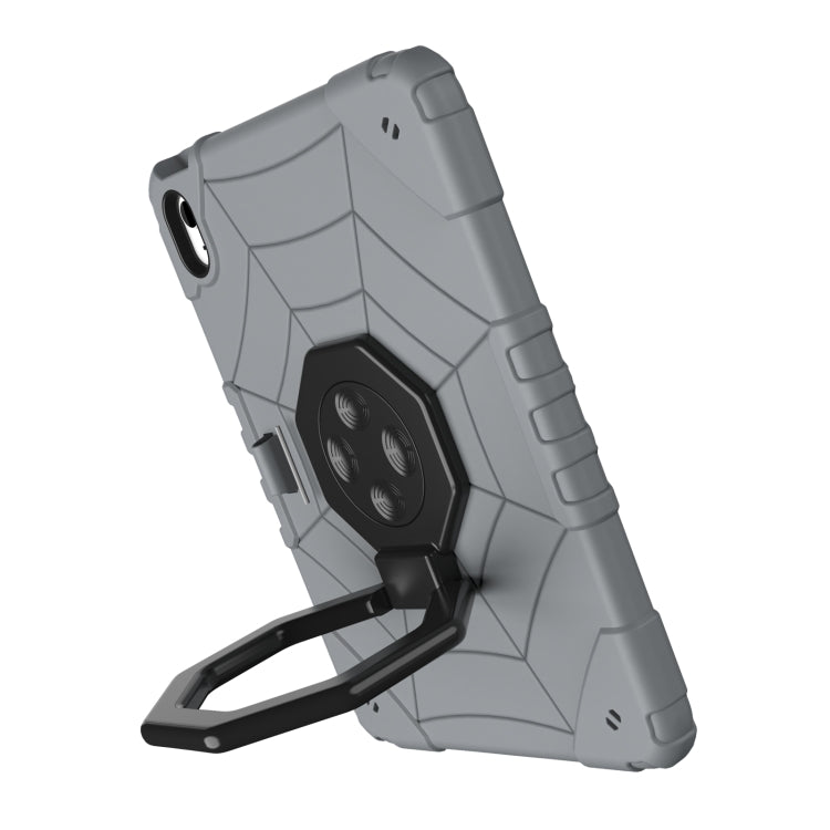 For iPad Air 11 2025 / 2024 Spider Turntable Handle Stress Relief Tablet Case(Grey Black) - iPad Air 11 2025 / 2024 Cases by buy2fix | Online Shopping UK | buy2fix