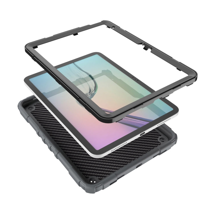 For iPad Air 11 2025 / 2024 Spider Turntable Handle Stress Relief Tablet Case(Grey Black) - iPad Air 11 2025 / 2024 Cases by buy2fix | Online Shopping UK | buy2fix