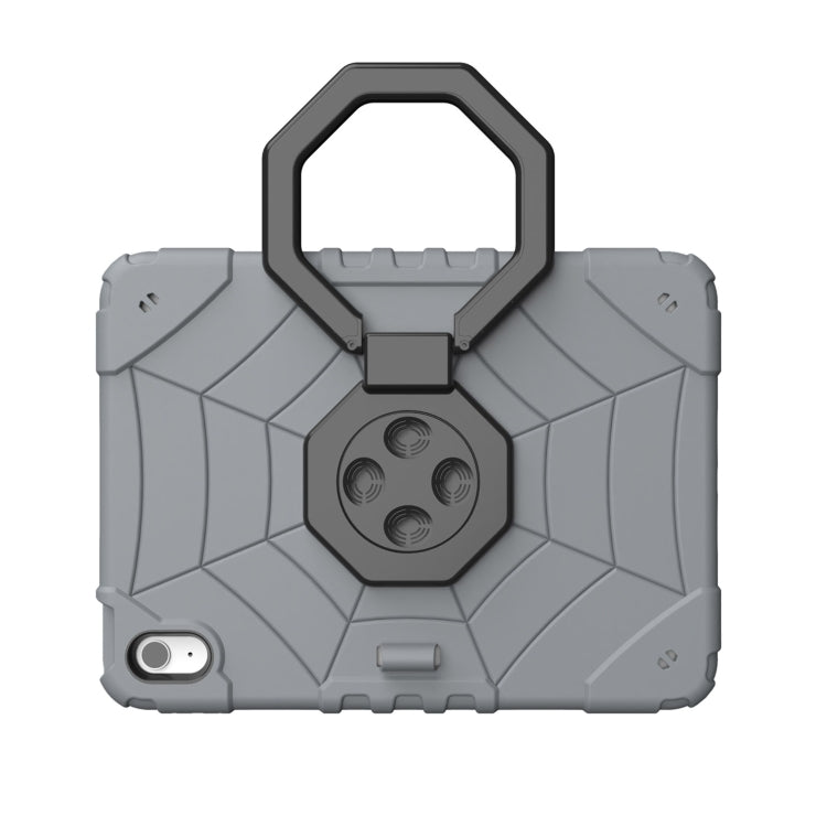 For iPad Air 11 2025 / 2024 Spider Turntable Handle Stress Relief Tablet Case(Grey Black) - iPad Air 11 2025 / 2024 Cases by buy2fix | Online Shopping UK | buy2fix