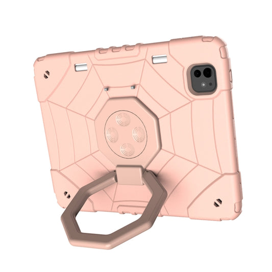 For iPad Pro 11 2025 / 2024 Spider Turntable Handle Stress Relief Tablet Case(Rose Gold) by buy2fix