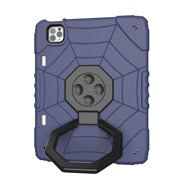 For iPad Pro 11 2022 / 2021 / 2020 Spider Turntable Handle Stress Relief Tablet Case(Navy Blue Black) - iPad Pro 11 (2022/2021) Cases by buy2fix | Online Shopping UK | buy2fix