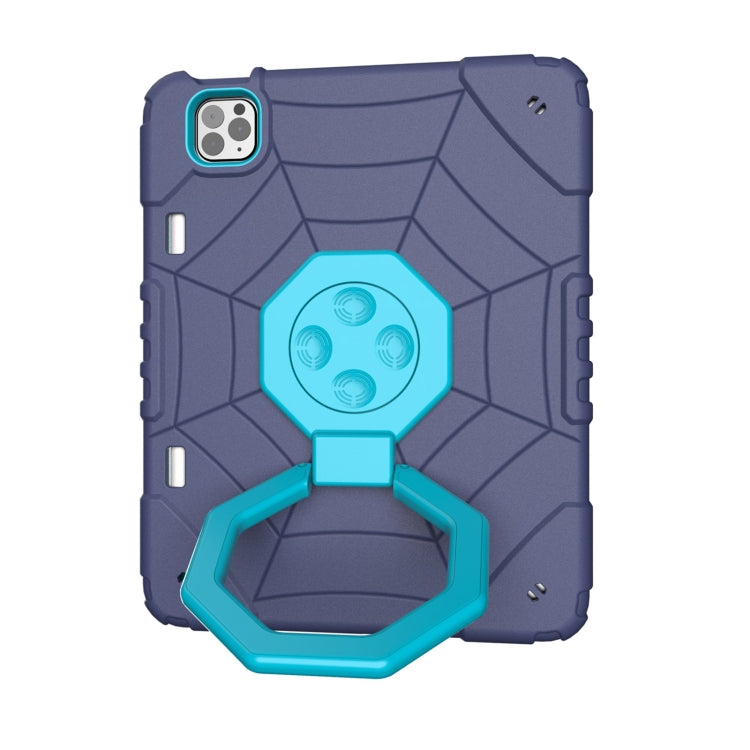 For iPad Pro 11 2022 / 2021 / 2020 Spider Turntable Handle Stress Relief Tablet Case(Navy Blue Blue) - iPad Pro 11 (2022/2021) Cases by buy2fix | Online Shopping UK | buy2fix