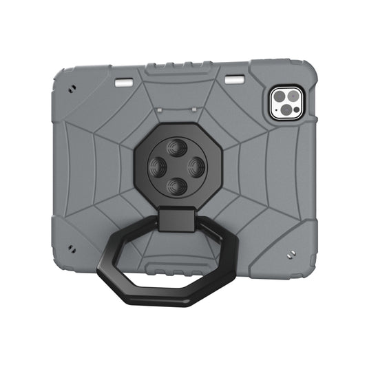 For iPad Pro 11 2022 / 2021 / 2020 Spider Turntable Handle Stress Relief Tablet Case(Grey Black) - iPad Pro 11 (2022/2021) Cases by buy2fix | Online Shopping UK | buy2fix