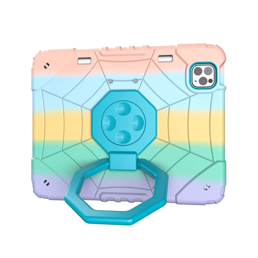 For iPad Pro 11 2022 / 2021 / 2020 Spider Turntable Handle Stress Relief Tablet Case(Gradient Color Blue) - iPad Pro 11 (2022/2021) Cases by buy2fix | Online Shopping UK | buy2fix