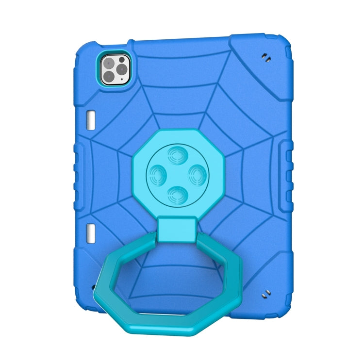 For iPad Pro 11 2022 / 2021 / 2020 Spider Turntable Handle Stress Relief Tablet Case(Blue) - iPad Pro 11 (2022/2021) Cases by buy2fix | Online Shopping UK | buy2fix