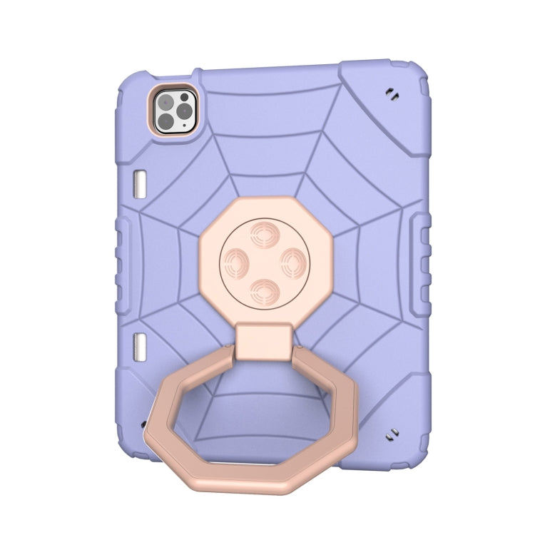For iPad Pro 11 2022 / 2021 / 2020 Spider Turntable Handle Stress Relief Tablet Case(Purple Gold) - iPad Pro 11 (2022/2021) Cases by buy2fix | Online Shopping UK | buy2fix