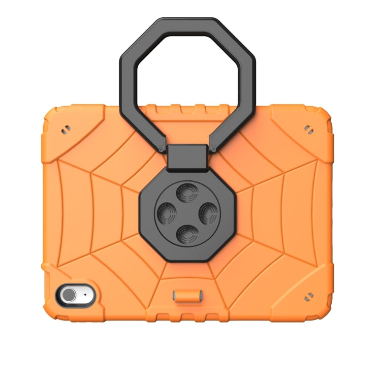 For iPad Air 2022 / 2020 10.9 Spider Turntable Handle Stress Relief Tablet Case(Orange Black) - iPad Air (2022) / (2020) 10.9 Cases by buy2fix | Online Shopping UK | buy2fix
