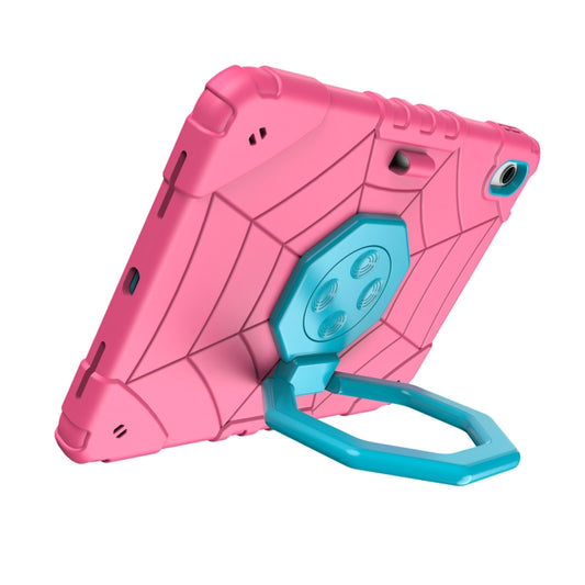 For iPad Air 2022 / 2020 10.9 Spider Turntable Handle Stress Relief Tablet Case(Rose Red Blue) - iPad Air (2022) / (2020) 10.9 Cases by buy2fix | Online Shopping UK | buy2fix