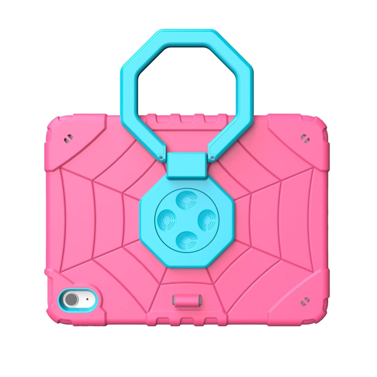 For iPad Air 2022 / 2020 10.9 Spider Turntable Handle Stress Relief Tablet Case(Rose Red Blue) - iPad Air (2022) / (2020) 10.9 Cases by buy2fix | Online Shopping UK | buy2fix