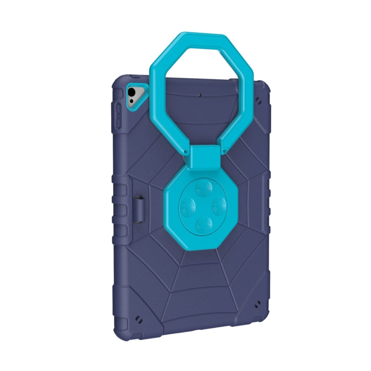 For iPad 10.2 2021 / 2020 / 2019 Spider Turntable Handle Stress Relief Tablet Case(Navy Blue Blue) - iPad 10.2 Cases by buy2fix | Online Shopping UK | buy2fix