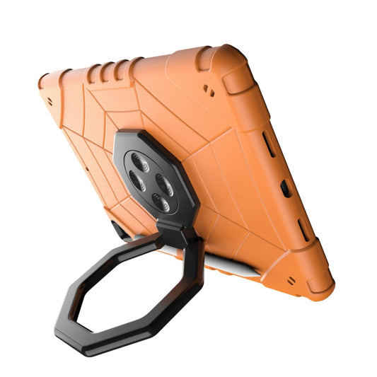 For iPad 10.2 2021 / 2020 / 2019 Spider Turntable Handle Stress Relief Tablet Case(Orange Black) - iPad 10.2 Cases by buy2fix | Online Shopping UK | buy2fix