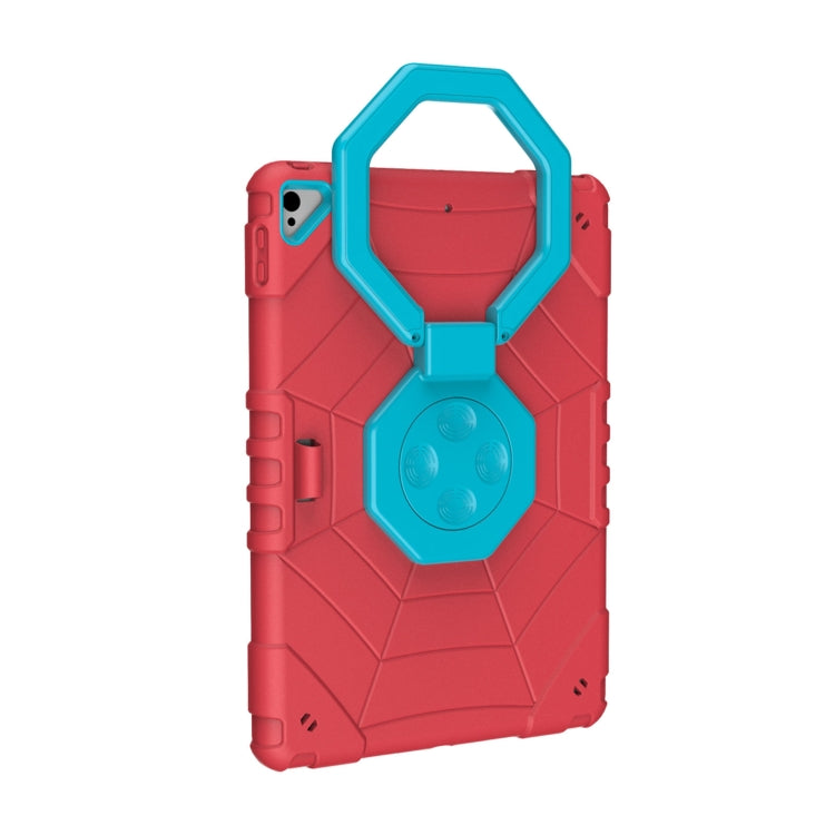 For iPad 10.2 2021 / 2020 / 2019 Spider Turntable Handle Stress Relief Tablet Case(Red Blue) - iPad 10.2 Cases by buy2fix | Online Shopping UK | buy2fix