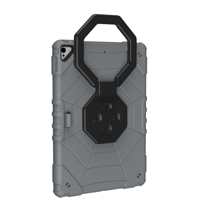 For iPad 10.2 2021 / 2020 / 2019 Spider Turntable Handle Stress Relief Tablet Case(Grey Black) - iPad 10.2 Cases by buy2fix | Online Shopping UK | buy2fix