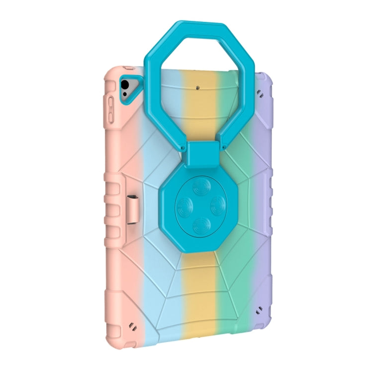 For iPad 10.2 2021 / 2020 / 2019 Spider Turntable Handle Stress Relief Tablet Case(Gradient Color Blue) - iPad 10.2 Cases by buy2fix | Online Shopping UK | buy2fix