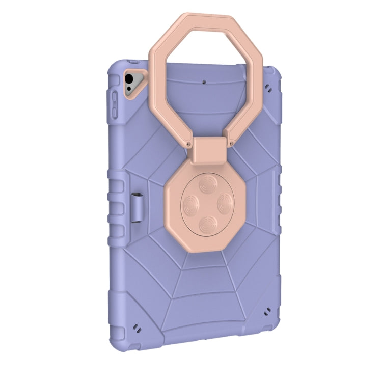 For iPad 10.2 2021 / 2020 / 2019 Spider Turntable Handle Stress Relief Tablet Case(Purple Gold) - iPad 10.2 Cases by buy2fix | Online Shopping UK | buy2fix