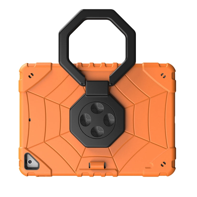 For iPad 9.7 2018 / Air / Air 2 Spider Turntable Handle Stress Relief Tablet Case(Orange Black) - iPad Pro 9.7 inch Cases by buy2fix | Online Shopping UK | buy2fix