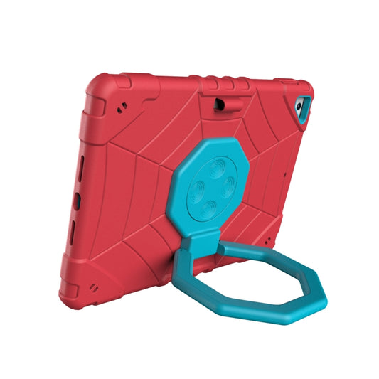 For iPad 9.7 2018 / Air / Air 2 Spider Turntable Handle Stress Relief Tablet Case(Red Blue) - iPad Pro 9.7 inch Cases by buy2fix | Online Shopping UK | buy2fix