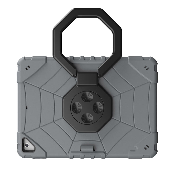 For iPad 9.7 2018 / Air / Air 2 Spider Turntable Handle Stress Relief Tablet Case(Grey Black) - iPad Pro 9.7 inch Cases by buy2fix | Online Shopping UK | buy2fix