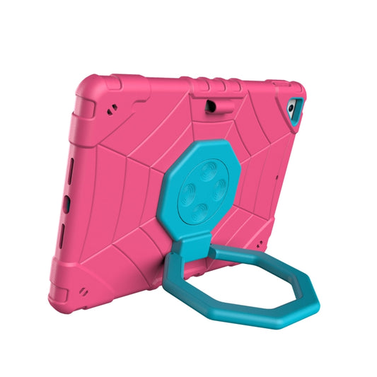 For iPad 9.7 2018 / Air / Air 2 Spider Turntable Handle Stress Relief Tablet Case(Rose Red Blue) - iPad Pro 9.7 inch Cases by buy2fix | Online Shopping UK | buy2fix