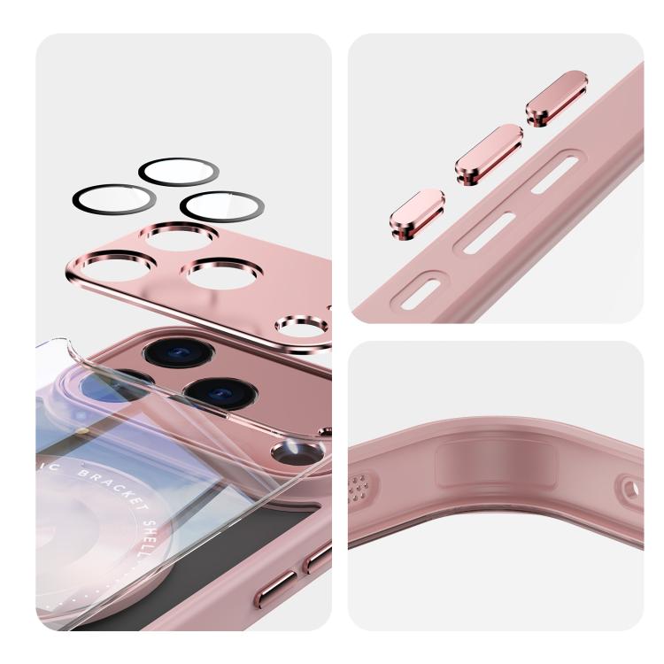 For iPhone 17 Pro Max 360 Holder Magsafe Acrylic Hybrid TPU Phone Case(Pink) - iPhone 17 Pro Max Cases by buy2fix | Online Shopping UK | buy2fix