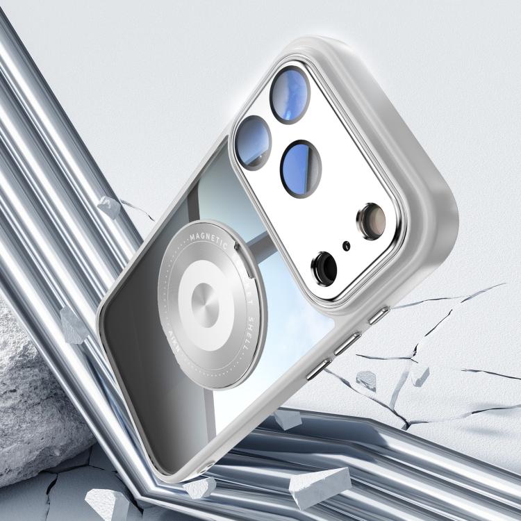 For iPhone 17 Pro 360 Holder Magsafe Acrylic Hybrid TPU Phone Case(Grey) - iPhone 17 Pro Cases by buy2fix | Online Shopping UK | buy2fix