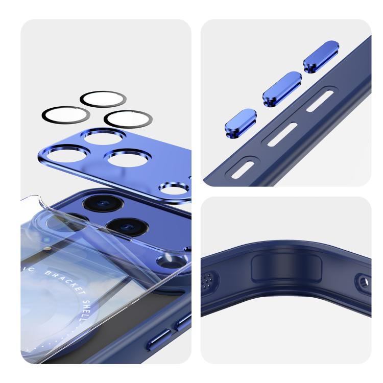 For iPhone 17 Pro 360 Holder Magsafe Acrylic Hybrid TPU Phone Case(Blue) - iPhone 17 Pro Cases by buy2fix | Online Shopping UK | buy2fix