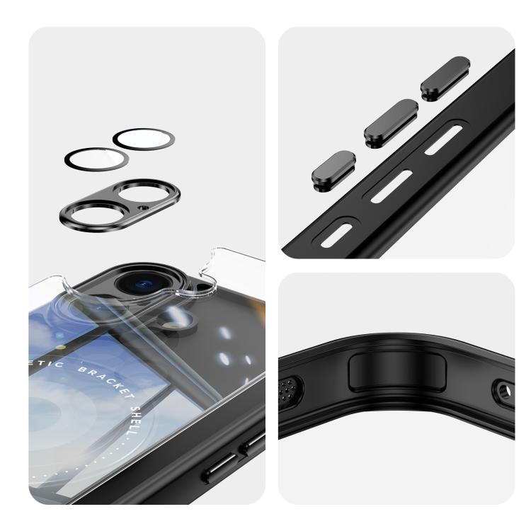 For iPhone 17 360 Holder Magsafe Acrylic Hybrid TPU Phone Case(Black) - iPhone 17 Cases by buy2fix | Online Shopping UK | buy2fix