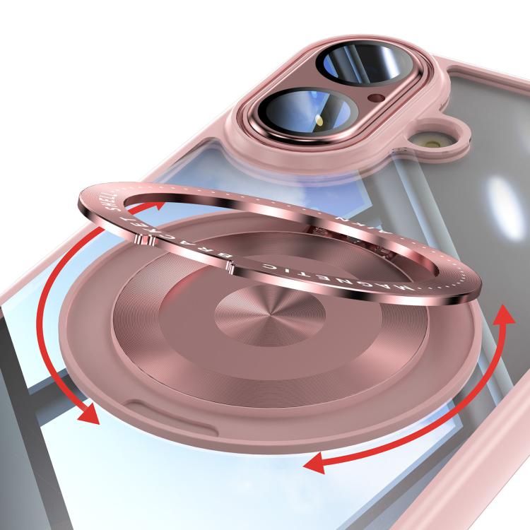 For iPhone 17 360 Holder Magsafe Acrylic Hybrid TPU Phone Case(Pink) - iPhone 17 Cases by buy2fix | Online Shopping UK | buy2fix