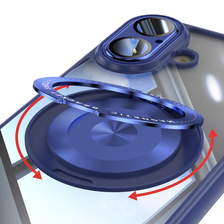 For iPhone 17 360 Holder Magsafe Acrylic Hybrid TPU Phone Case(Blue) - iPhone 17 Cases by buy2fix | Online Shopping UK | buy2fix