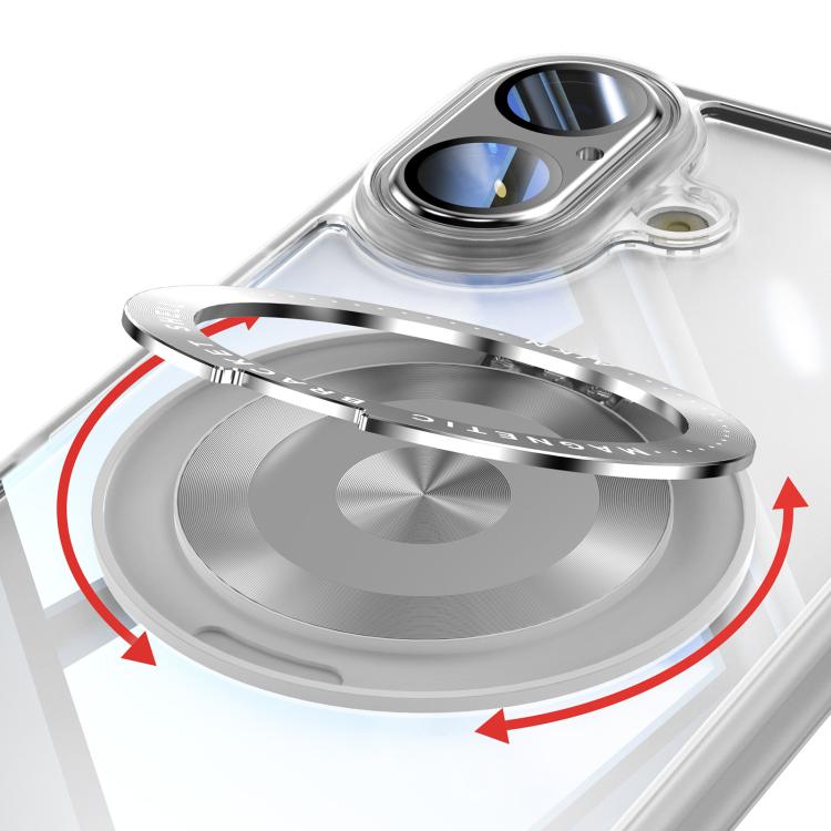 For iPhone 17 360 Holder Magsafe Acrylic Hybrid TPU Phone Case(Frosted White) - iPhone 17 Cases by buy2fix | Online Shopping UK | buy2fix