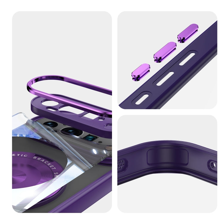 For Google Pixel 9 Pro 360 Holder Magsafe Acrylic Hybrid TPU Phone Case(Purple) by buy2fix