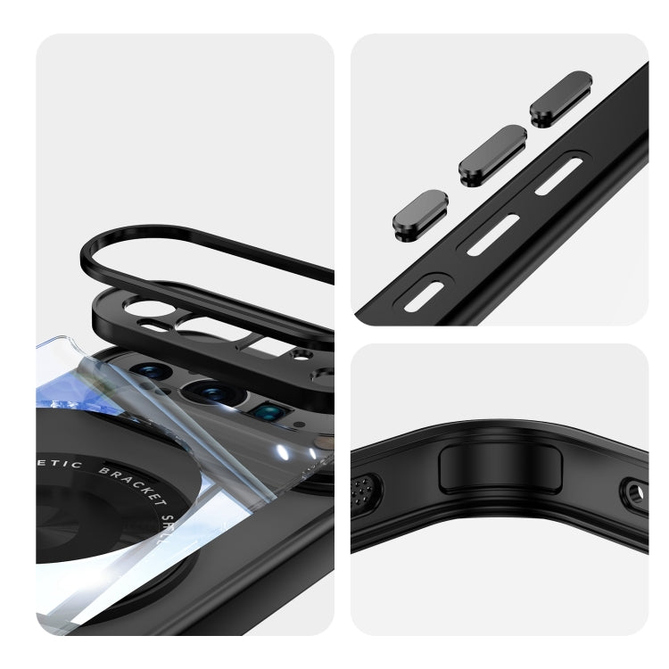 For Google Pixel 9 Pro XL 360 Holder Magsafe Acrylic Hybrid TPU Phone Case(Black) by buy2fix