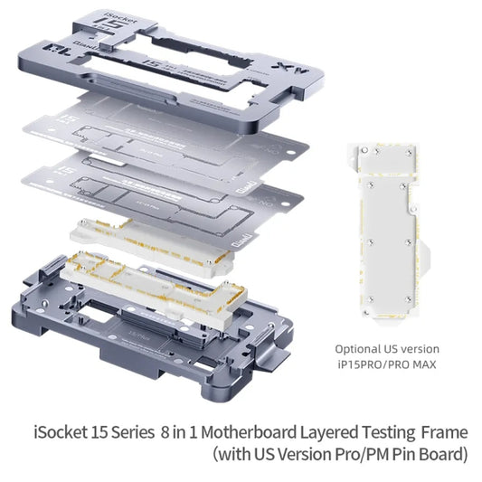 QianLi iSocket Series 8 in 1 Motherboard Layered Test Stand For iPhone 15 Series by QIANLI