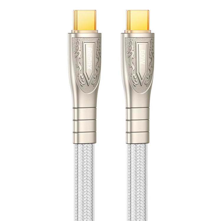 REMAX RC-C166 Prime 1.2m 60W Type-C to Type-C Braided Fast Charging Cable(Silver) - USB-C & Type-C Cable by REMAX | Online Shopping UK | buy2fix