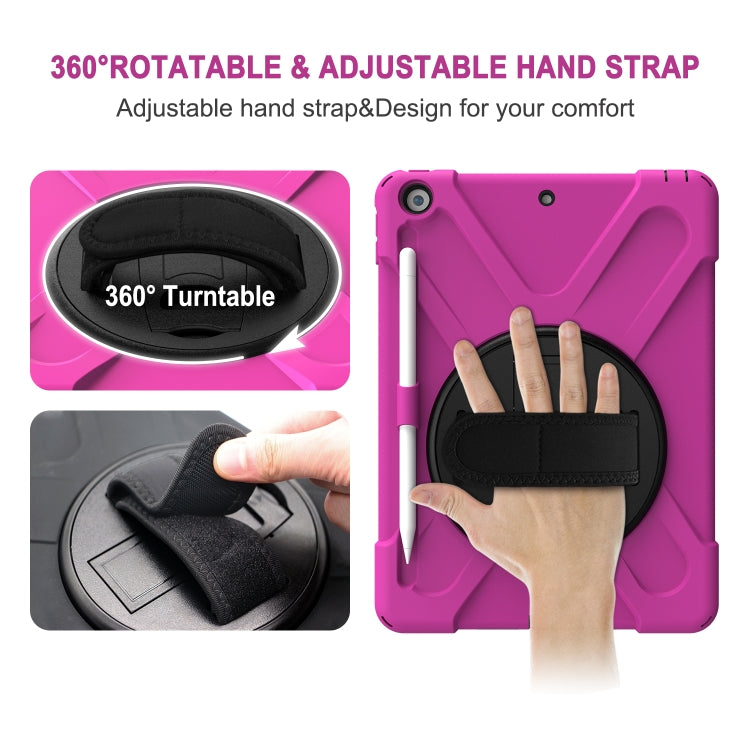 For iPad 10.2 2021 / 2020 / 2019 Shockproof Colorful Silicone + PC Protective Case with Holder & Shoulder Strap & Hand Strap & Pen Slot(Pink) - iPad 10.2 Cases by buy2fix | Online Shopping UK | buy2fix