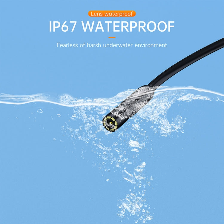 AN112 2 in 1 USB-C / Type-C + 8 Pin Interface 8mm HD Industry Endoscope, Length:10m Hard Tube - by buy2fix | Online Shopping UK | buy2fix