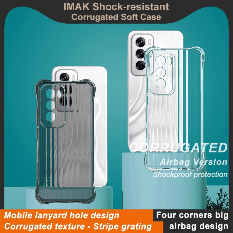 For OPPO Reno12 Global IMAK Corrugated Texture Airbag TPU Phone Case(Transparent Black) - OPPO Cases by imak | Online Shopping UK | buy2fix