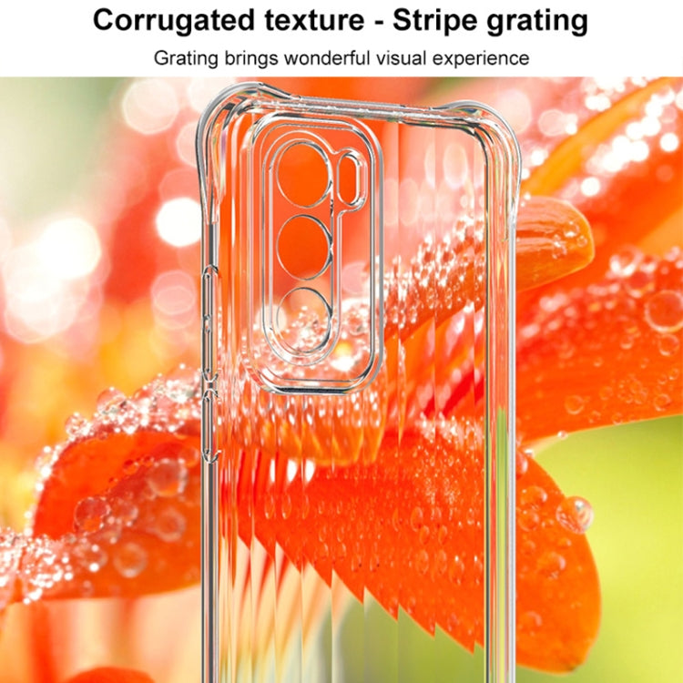 For OPPO Reno12 Global IMAK Corrugated Texture Airbag TPU Phone Case(Transparent Black) - OPPO Cases by imak | Online Shopping UK | buy2fix