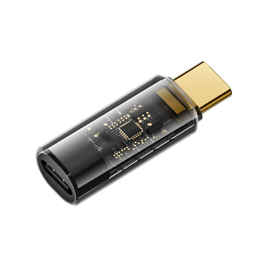 Type-C Male to Type-C Female 240W Full-featured Adapter with Digital Display(Transparent Black) - OTG Adapter by buy2fix | Online Shopping UK | buy2fix