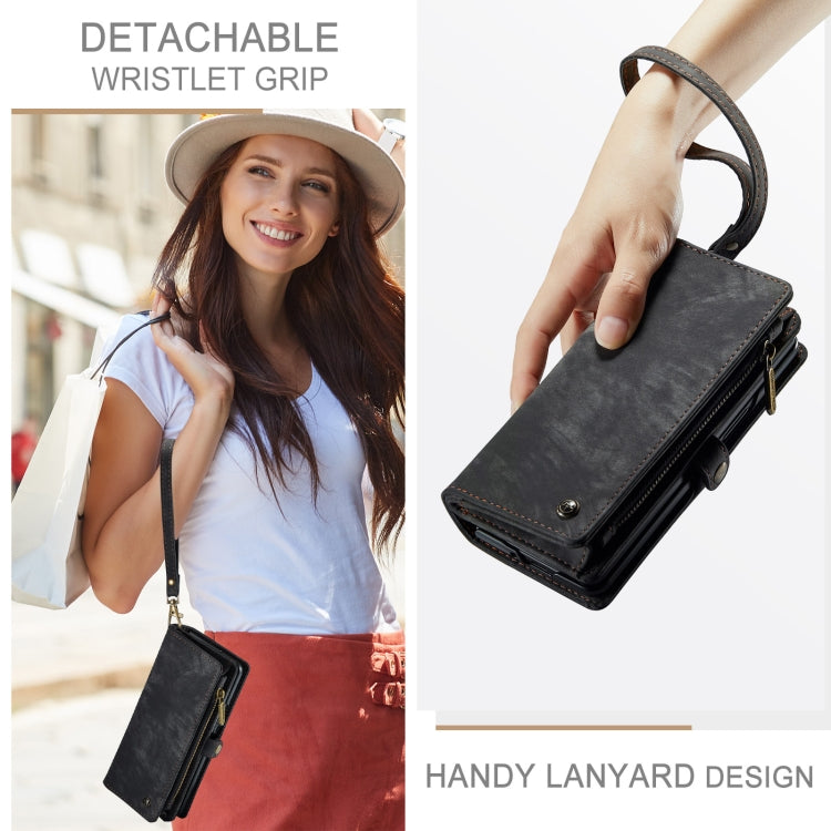 For Samsung Galaxy Z Fold6 5G CaseMe 008 Multifunctional Zipper Wallet Leather Phone Case with Lanyard(Black) by CaseMe