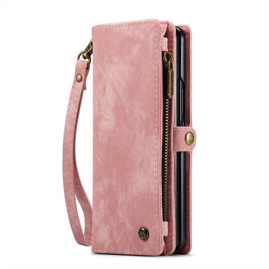 For Samsung Galaxy Z Fold6 5G CaseMe 008 Multifunctional Zipper Wallet Leather Phone Case with Lanyard(Pink) by CaseMe