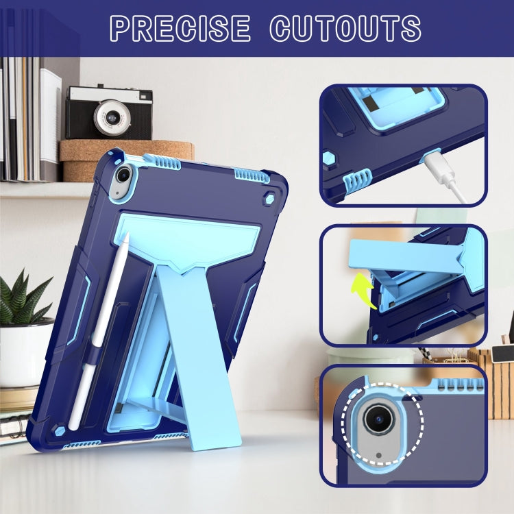 For iPad Air 11 2025 / 2024 T Holder Robot Silicone Hybrid PC Tablet Case(Navy Blue Blue) - iPad Air 11 2025 / 2024 Cases by buy2fix | Online Shopping UK | buy2fix