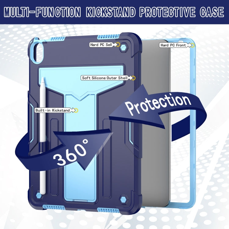 For iPad Air 11 2025 / 2024 T Holder Robot Silicone Hybrid PC Tablet Case(Navy Blue Blue) - iPad Air 11 2025 / 2024 Cases by buy2fix | Online Shopping UK | buy2fix