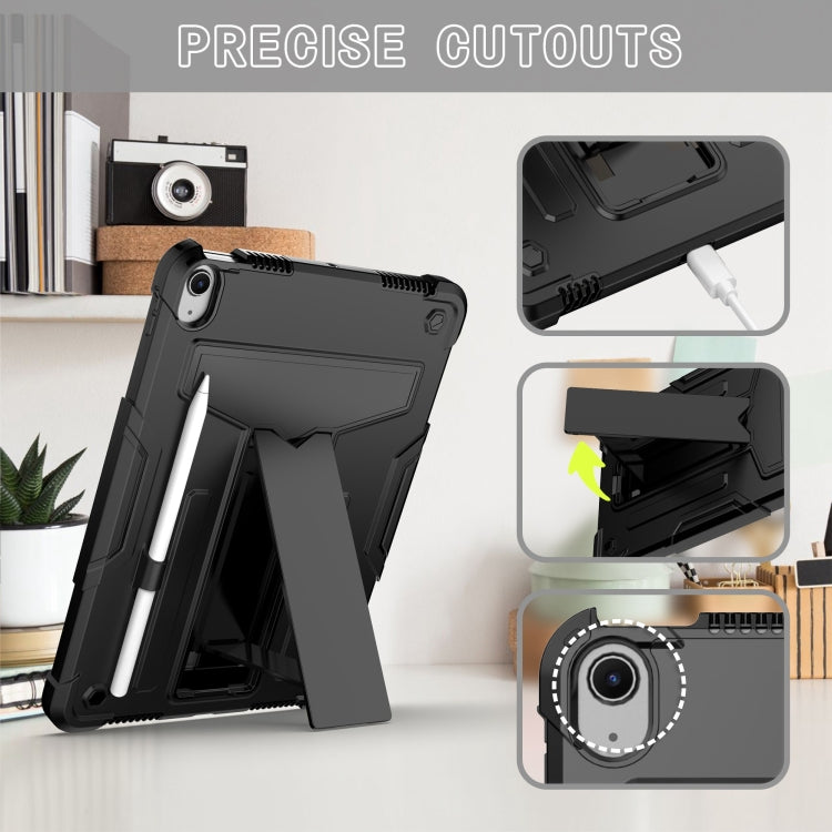 For iPad Air 11 2025 / 2024 T Holder Robot Silicone Hybrid PC Tablet Case(Black) - iPad Air 11 2025 / 2024 Cases by buy2fix | Online Shopping UK | buy2fix