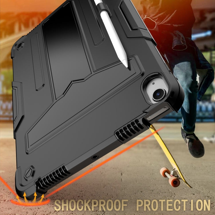 For iPad Air 11 2025 / 2024 T Holder Robot Silicone Hybrid PC Tablet Case(Black) - iPad Air 11 2025 / 2024 Cases by buy2fix | Online Shopping UK | buy2fix