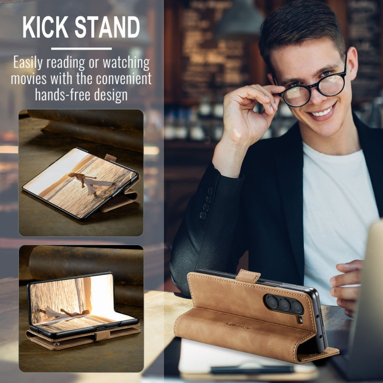 For Samsung Galaxy Z Fold6 5G CaseMe 013 Multifunctional Horizontal Flip Leather Phone Case(Brown) by CaseMe