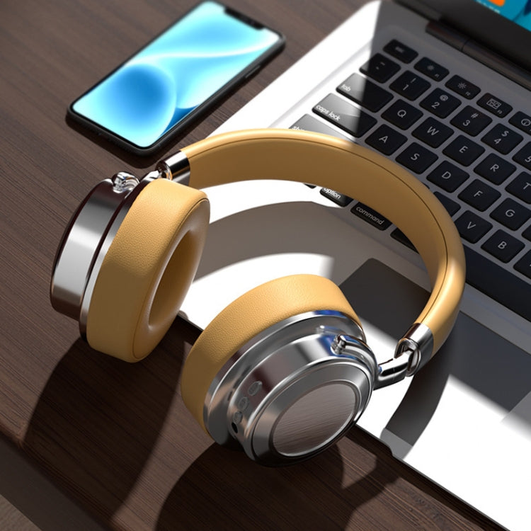 CR-9 Metal Retro Head-mounted Wireless Bluetooth Earphone(Silver Brown) - Headset & Headphone by buy2fix | Online Shopping UK | buy2fix