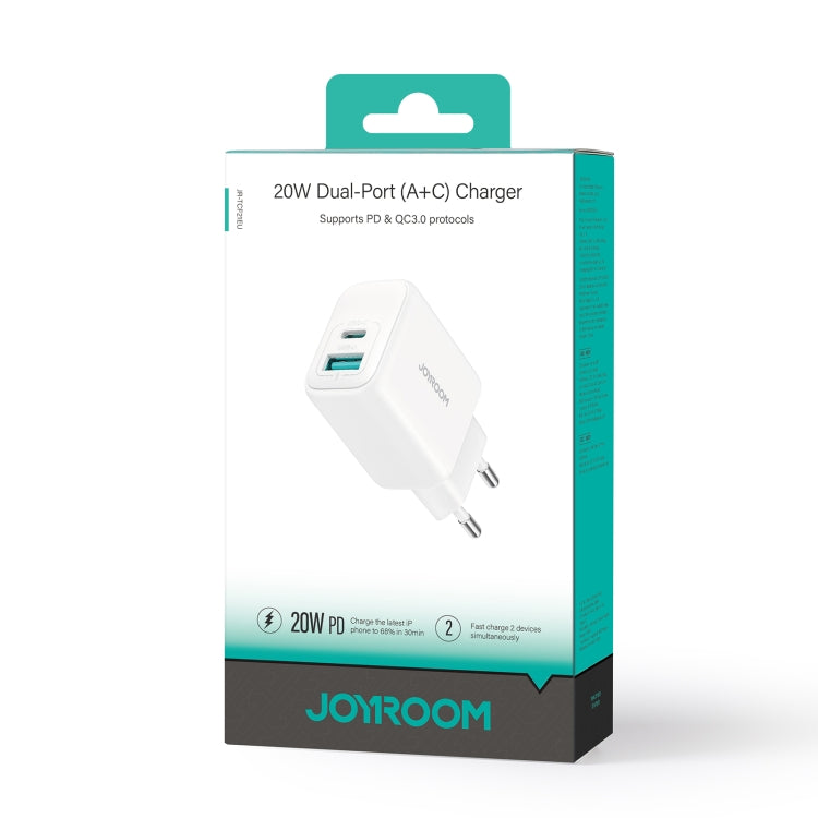 JOYROOM JR-TCF21 20W Dual Ports USB + Type-C Charger, Plug:EU Plug(White) by JOYROOM
