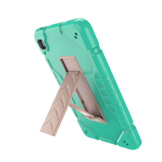 For Samsung Galaxy Tab A7 Lite Armor Holder Silicone Hybrid PC Tablet Case(Mint Green Gold) - Tab A7 Lite T220 / T225 by buy2fix | Online Shopping UK | buy2fix